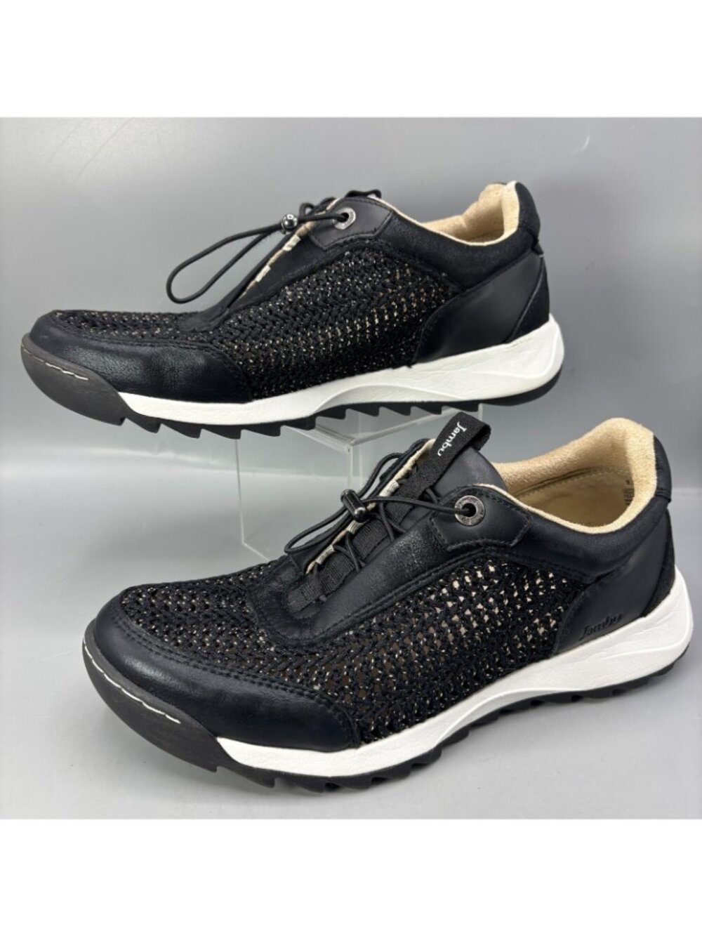 Jambu Harper Shoes Womens 9.5 Black Bungee Laces Round Toe Performance Slip On